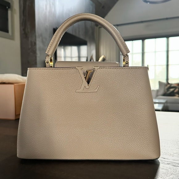 Louis Vuitton Handbags - Louis Vuitton Capucine MM Galet Gray Taurillon Leather